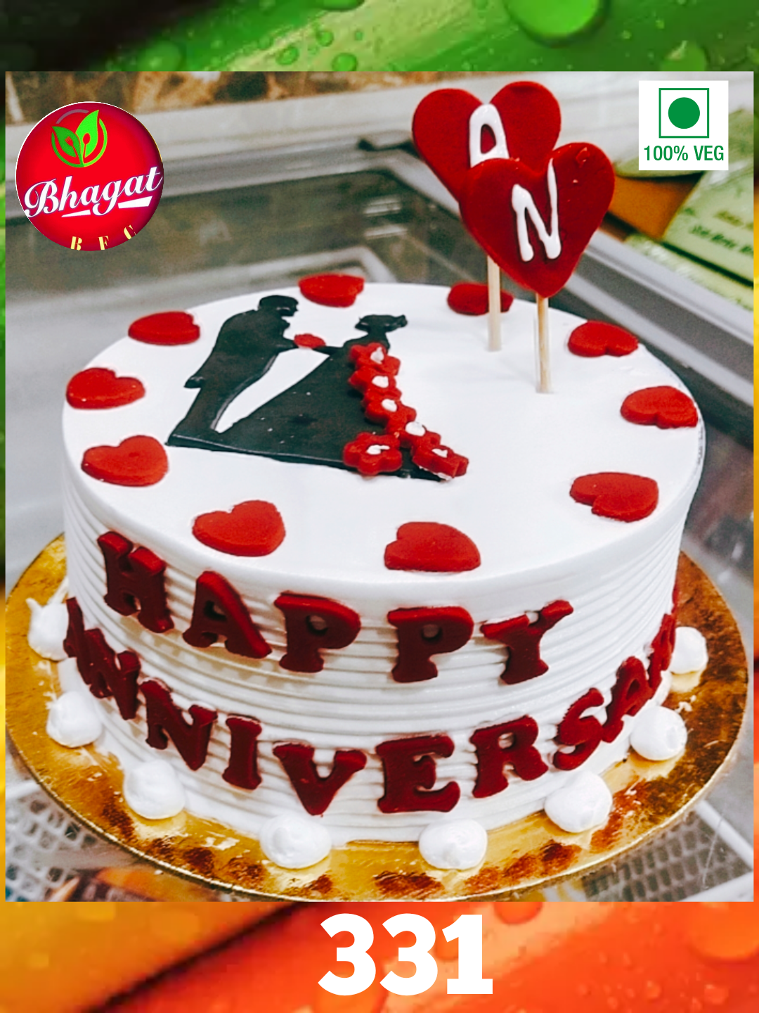 COUPLE HEART CAKE