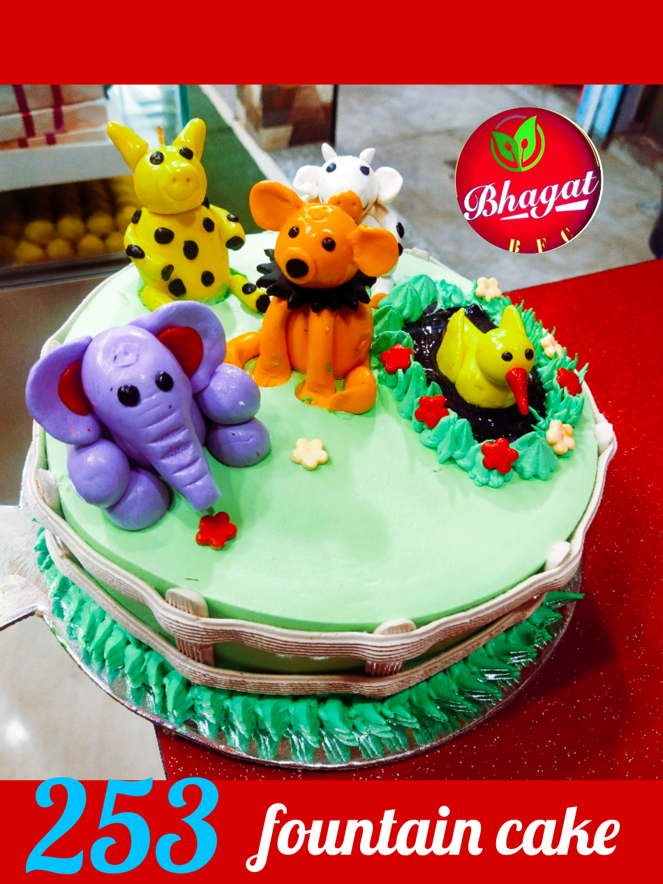 ANIMALS  FOUNTAIN CAKE