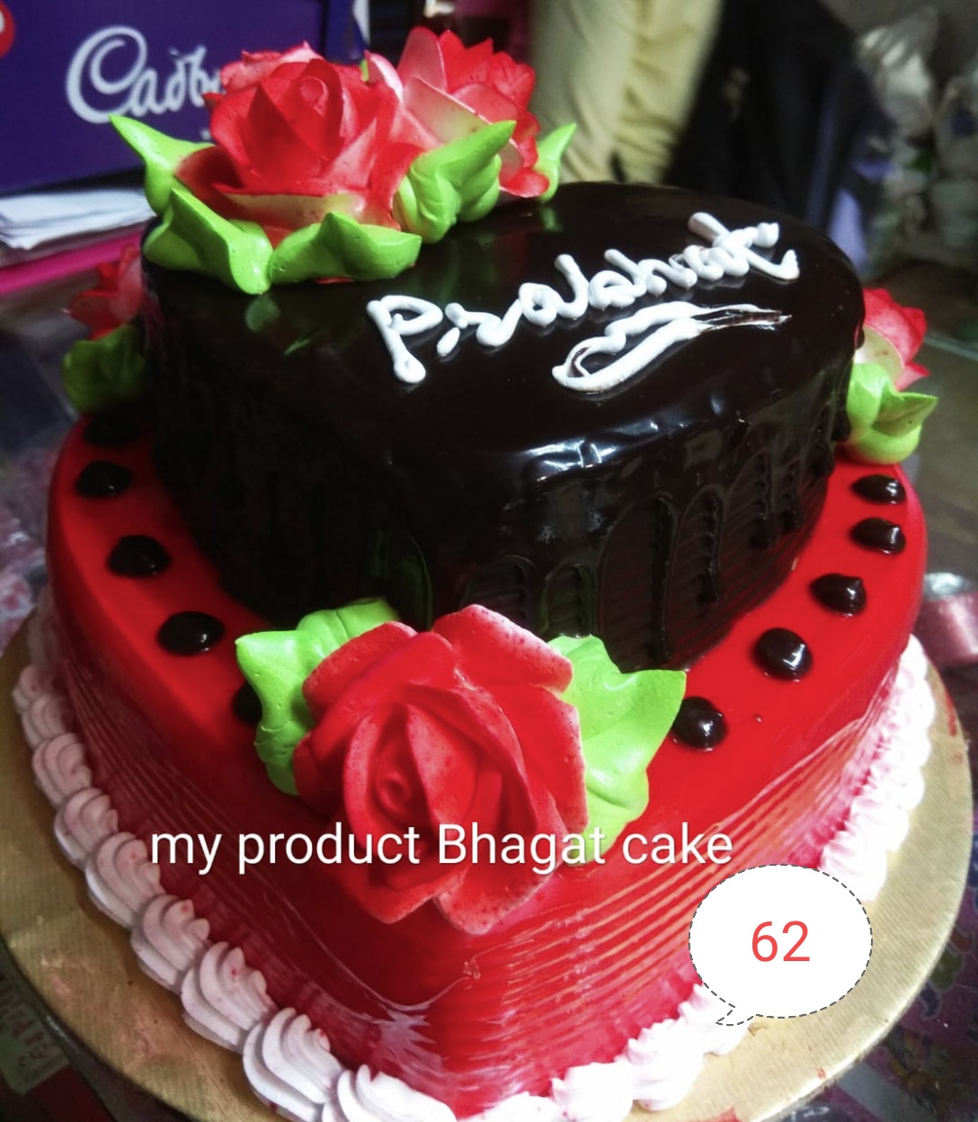 RED AND BLACK HEART CAKE